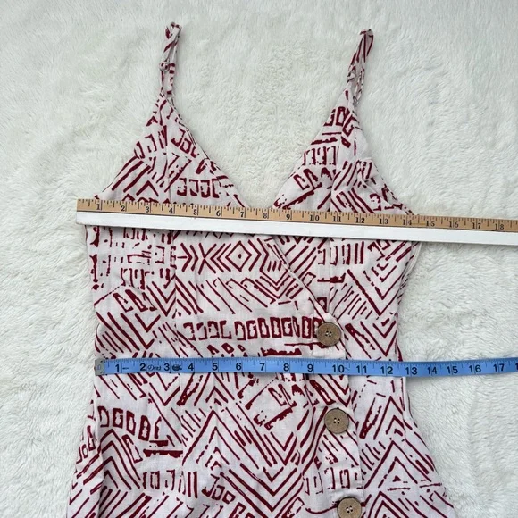 Forever 21 Contemporary Geometric Print Mini Dress Women’s XS Linen Blend Casual - Picture 6 of 9